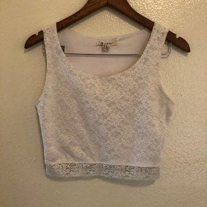 Forever 21 White Lace Crop Top